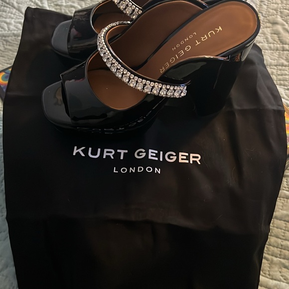 Kurt Geiger London Duke Platorm Peep Toe Black Shoes size 37 (size 7) - Picture 8 of 8